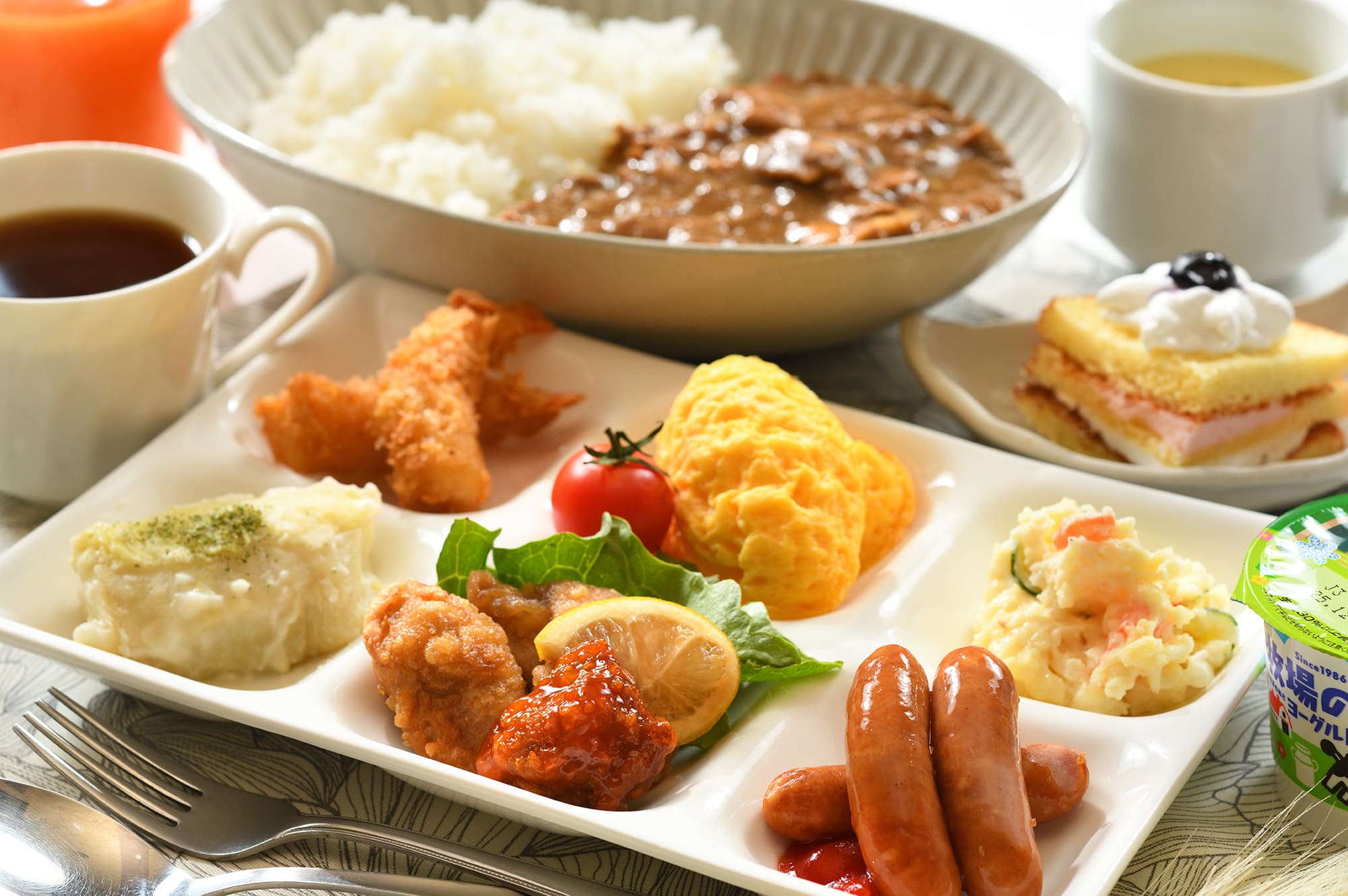 ビジネスホテル新ばし併設レストランの食事イメージ